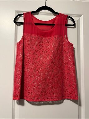 Marc by Marc Jacobs Coral Lace Sheer Yoke Tank